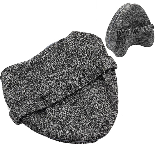 LeoTube Replacement Pillowcase Pillow Cover with Elastic Strap for Contour Legacy Leg & Knee Foam Support Pillow-Cover ONLY (Gray)