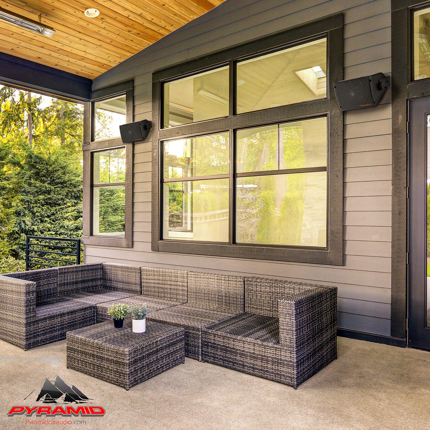 Pyramid Outdoor Speaker, 200 Watt 3-way Mini Box Speaker System, Perfect for Indoor and Outdoor Use, 3.25" Powerful Woofer, Pair