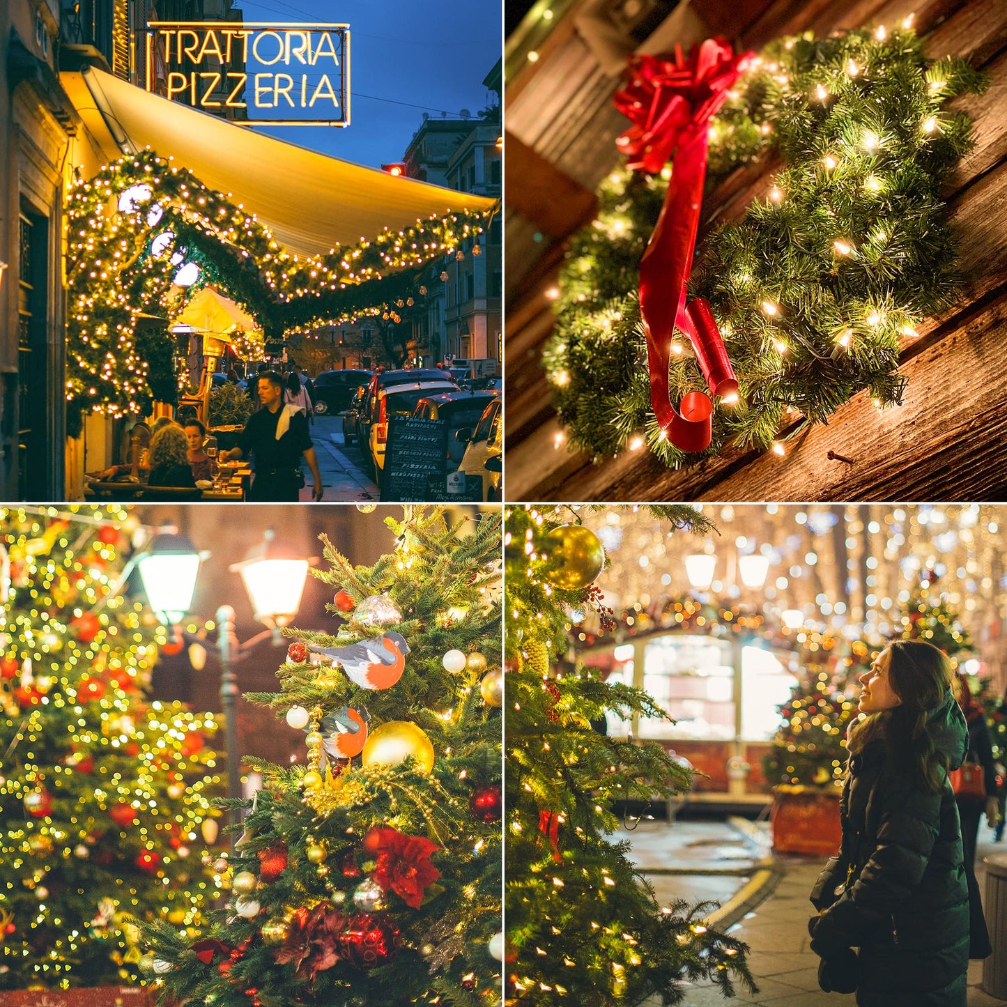 Hopolon Clear Christmas Lights Set 2PACK 50Count 13Feet Incandescent Bulb Mini String Lights for Indoor Christmas Tree Garland Birthday Wedding Festival Decor, Warm White