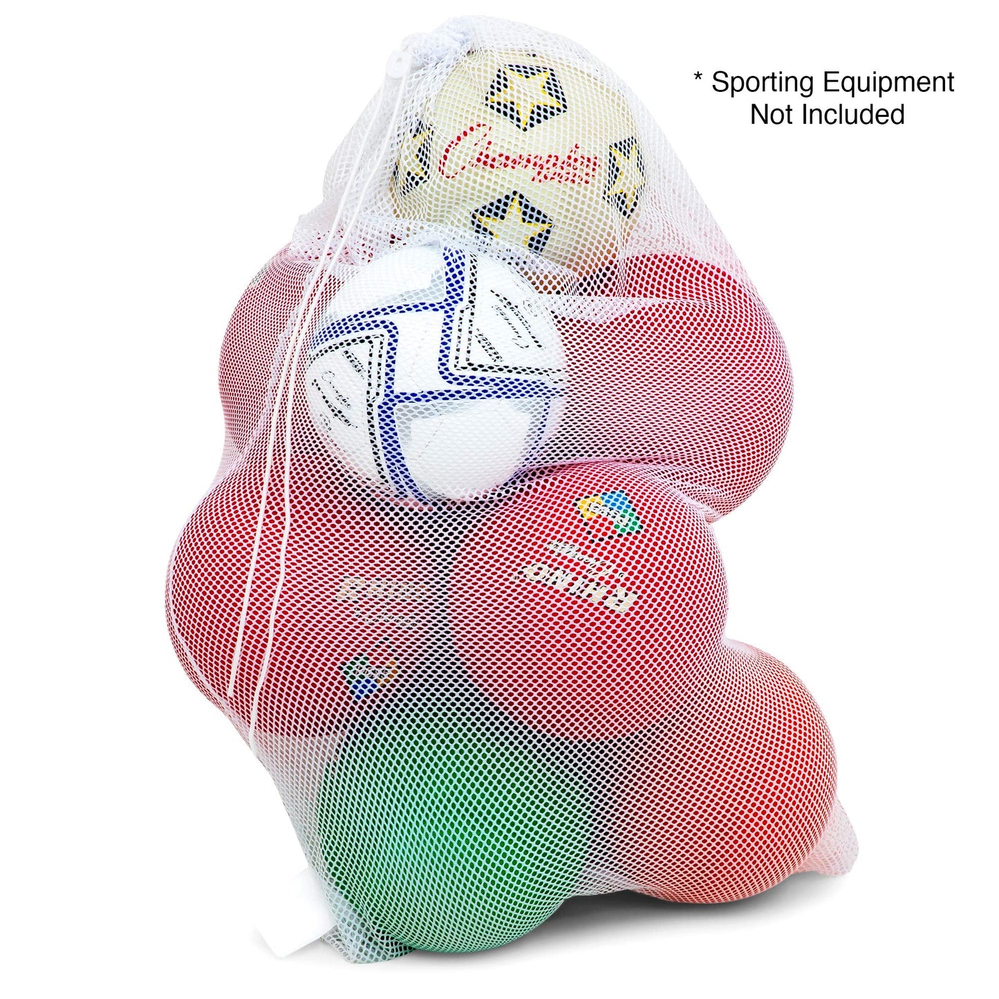 Champion Sports Mesh Equipment Bag Set of 6 (24" X 48"), Assorted Set