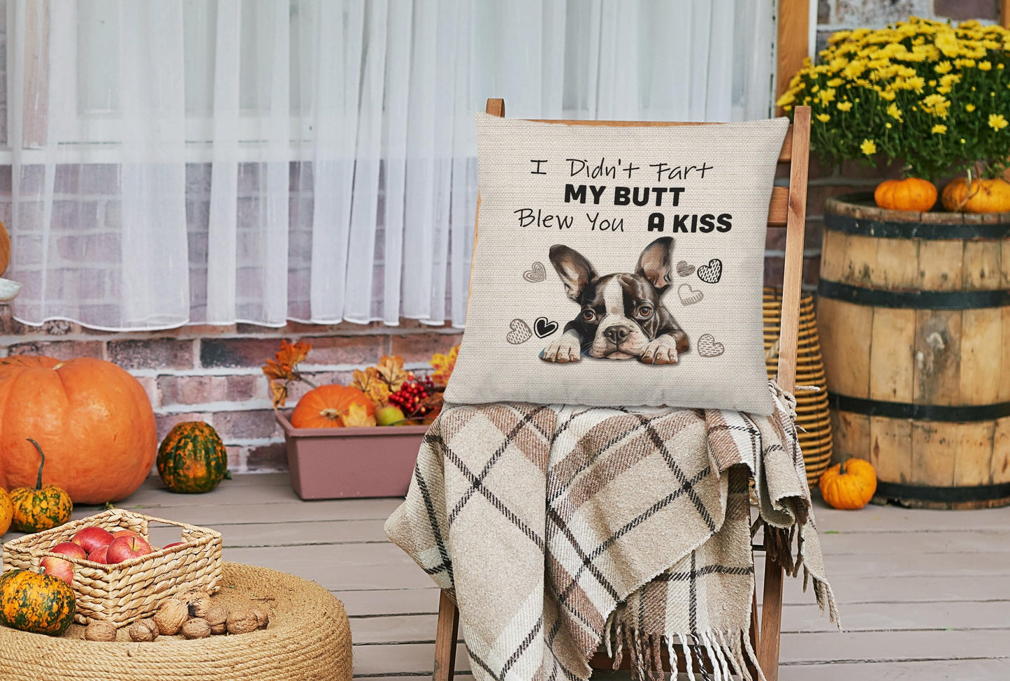 PUHEI Boston Terrier Pillow Covers 18x18, Gifts for Dog Lovers, Decor, Mom Gifts, Pillow Case