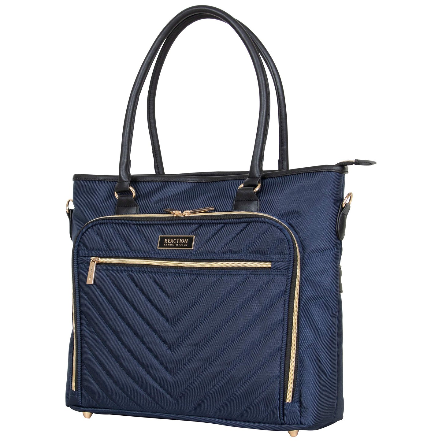 Kenneth Cole REACTION Chelsea Quilted Chevron 15" Laptop & Tablet Business Tote with Removable Shoulder Strap, Navy