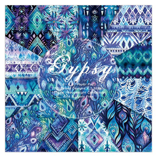 24 Sheets Scrapbook Paper Pad Cardstock, 6 x 6 Inch Colorful Decorative Decoupage for Card Making Folded Material Gift Wrapping Junk Journals Supplies DIY Crafts Photo Album