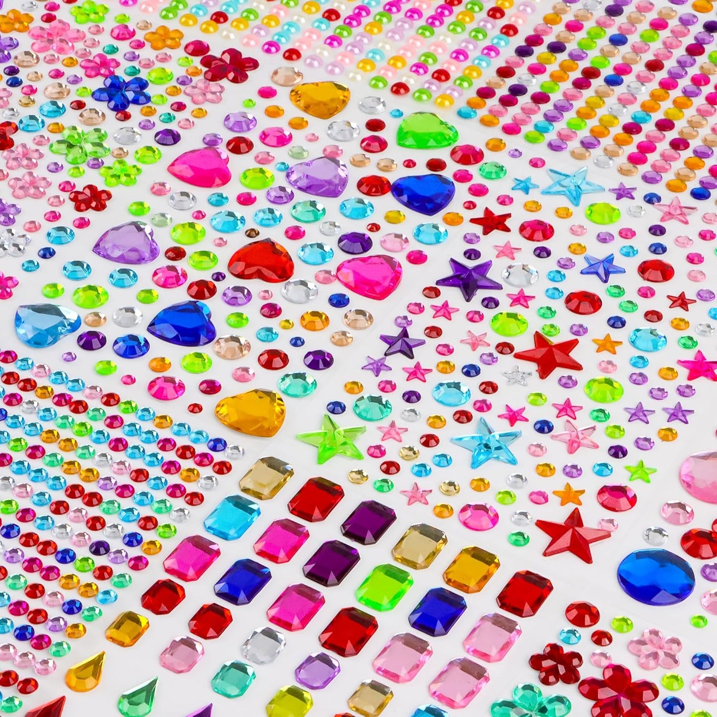 6059 PCS Gem Stickers,Gem for Crafting,Jewels Rhinestones for Crafts,Self Adhesive Stick on Gems Gemstones Diamond Stickers for Face Scrapbook Supplies DIY Craft Art,Heart Pearl Small Sticker for Kids