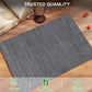 BETEAM Placemats Set of 6 Woven Vinyl Placemat for Dining Table Washable Wipeable Kitchen Place Mats Durable Indoor Outdoor Table Mats -01 Grey, 6 Pcs