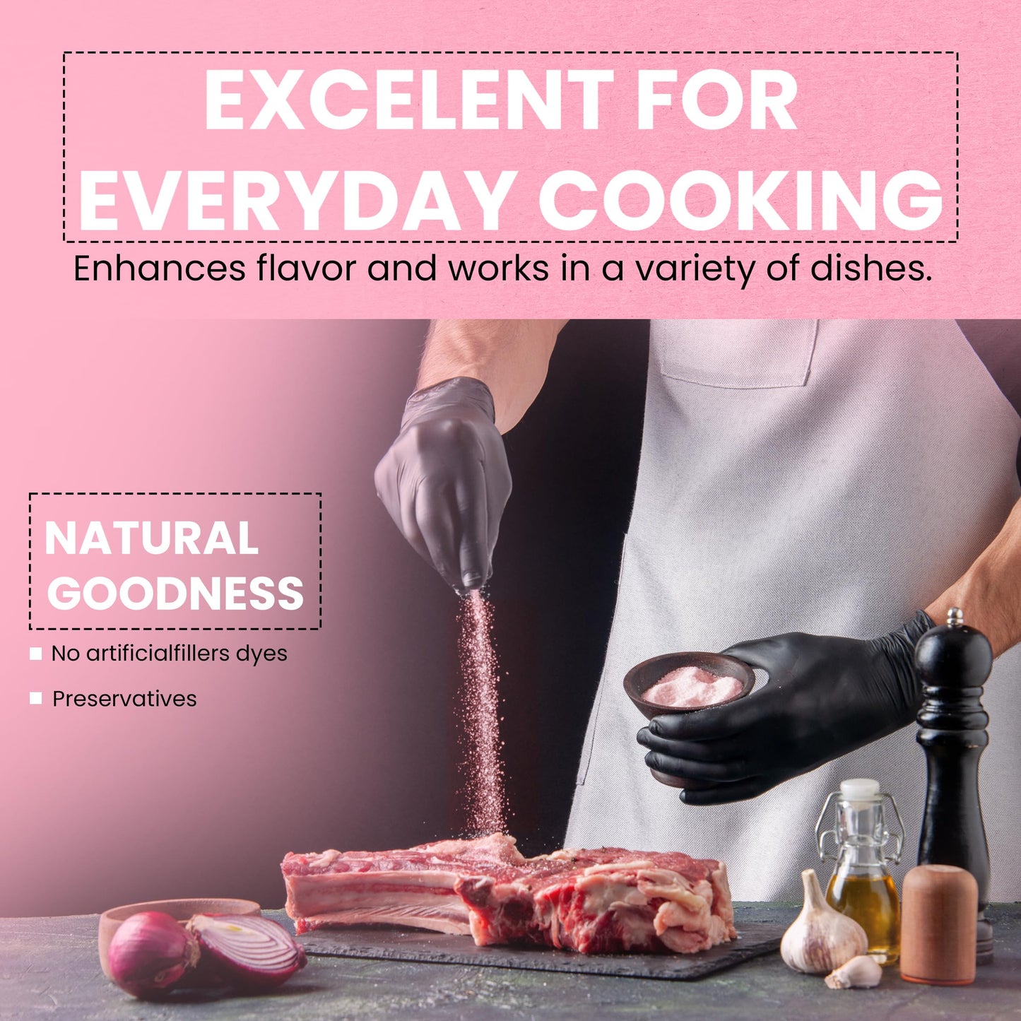 KING Certified Himalayan Pink Salt - Fine Grain, 737g/1.62lbs | Natural Minerals-Rich Salt for Cooking,Seasoning & Grinder Refill