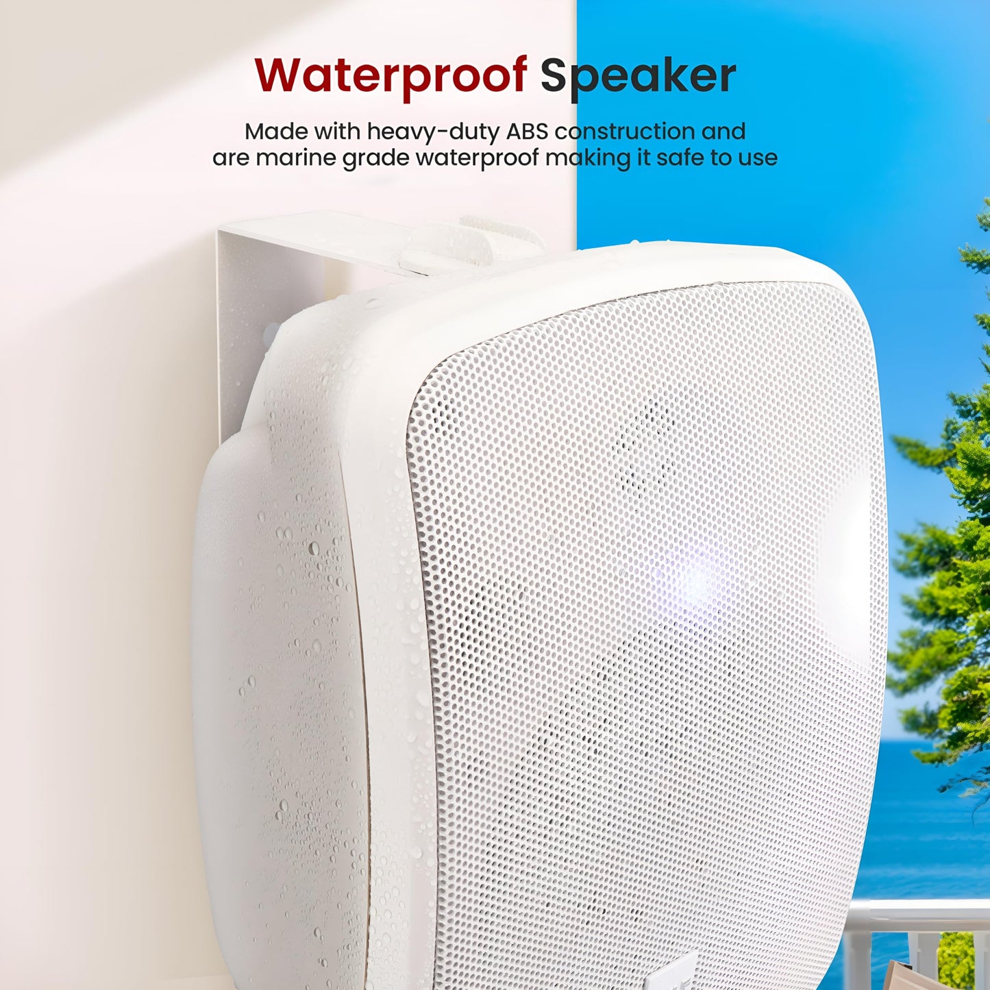 PYLE Outdoor Speakers - Pair of Bluetooth Waterproof Wireless Speakers - 600 Watt 2-Way Full Range Stereo Speaker, Marine Grade Weatherproof, Wall/Ceiling Universal Mounting - Home, Boat, Patio Pool