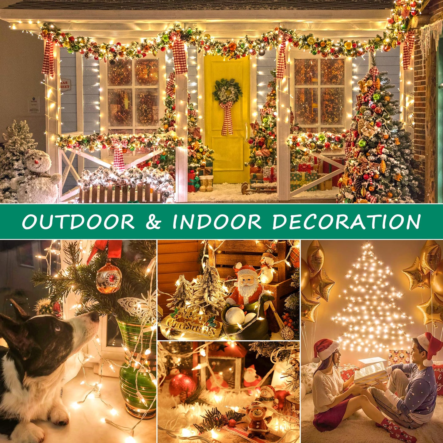 HEYFUNi Clear Christmas Lights Set,50 Count 13Feet Incandescent Bulb Mini String Lights for Christmas Tree Holiday Garland Party Weeding Xma Home Indoor&Outdoor Decorations,White Wire