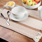 Sticky Toffee Cotton Placemats Set of 4 – Tan Woven 14x19 in Table Mats for Kitchen or Dining Table, Boho Style, Washable Cloth Placemats
