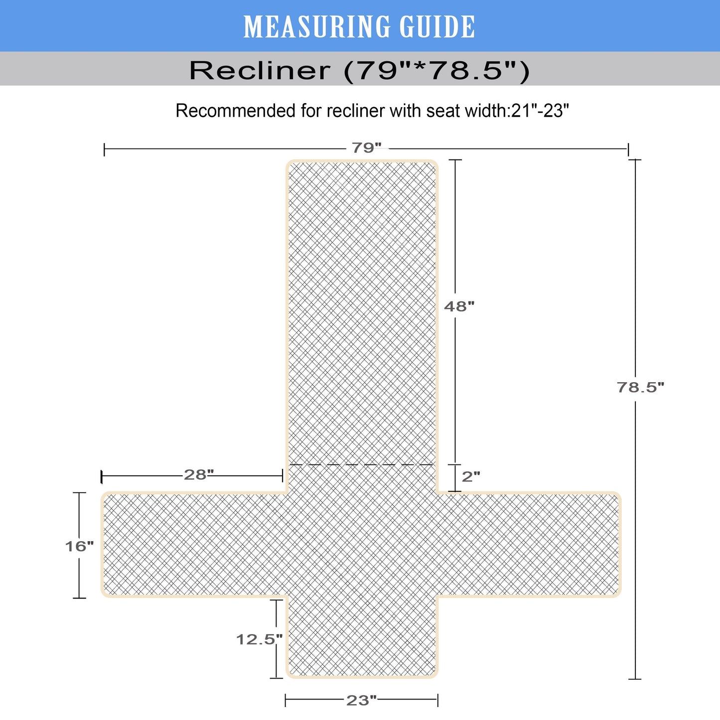 Ameritex Waterproof Nonslip Recliner Cover Stay in Place, Dog Chair Cover Furniture Protector, Ideal Recliner Slipcovers for Pets and Kids (Beige, 23")