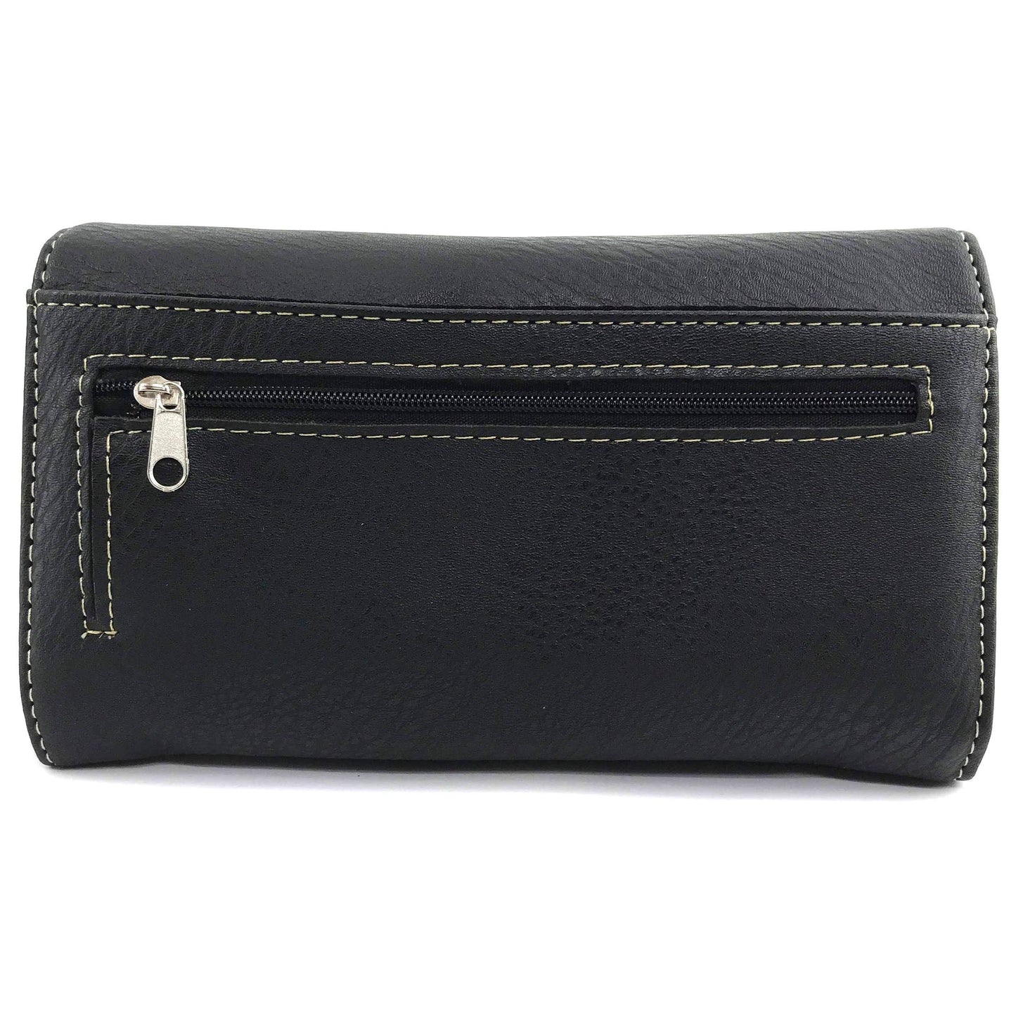 Zelris Western Cross Daisy Flower Women Conceal Carry Tote Handbag Purse Set (Colorful Black)