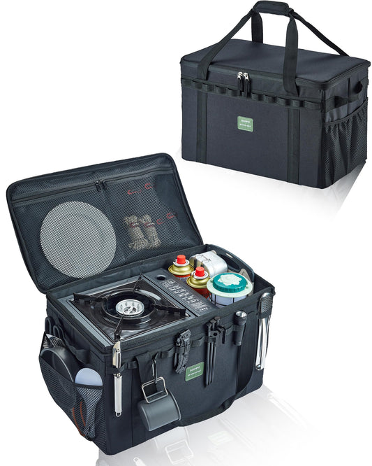 UPWOIGH Tactical Camping Storage Bag 40L – Heavy Duty Duffel with Waterproof Bottom, Collapsible Organizer with 2 Adjustable Dividers, 600D Oxford Fabric, Green Overlanding Gear