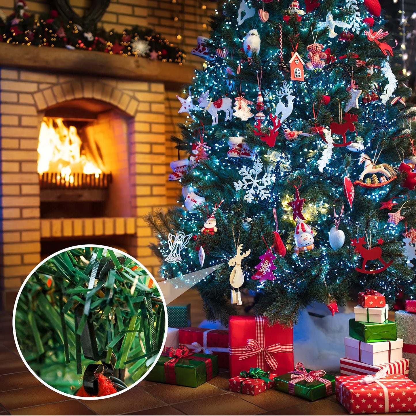 Marsui Christmas Light Clips Outdoor Gutter Hooks Plastic Seasonal Weatherproof Clips Holiday Fence Hooks for Christmas Roof Tree Outside Hanging String Lights(Black,360 Pieces)