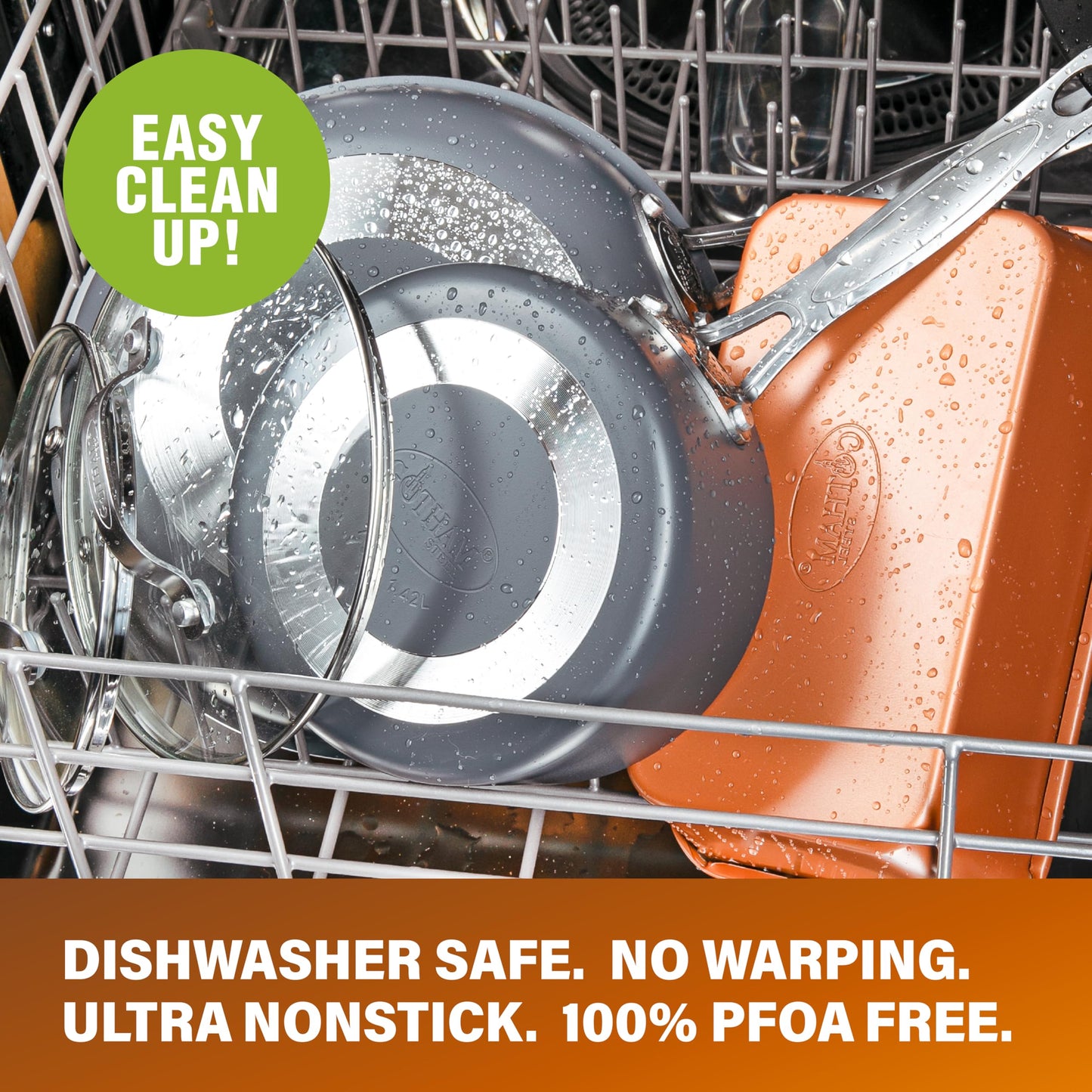 GOTHAM STEEL 20 Pc Ceramic Cookware Set Nonstick, Copper Pots and Pans Set Non Stick for Kitchen with Bakeware and Cooking Utensils, Non Toxic Made Without PFOA PFOS LEAD, Oven & Dishwasher Safe