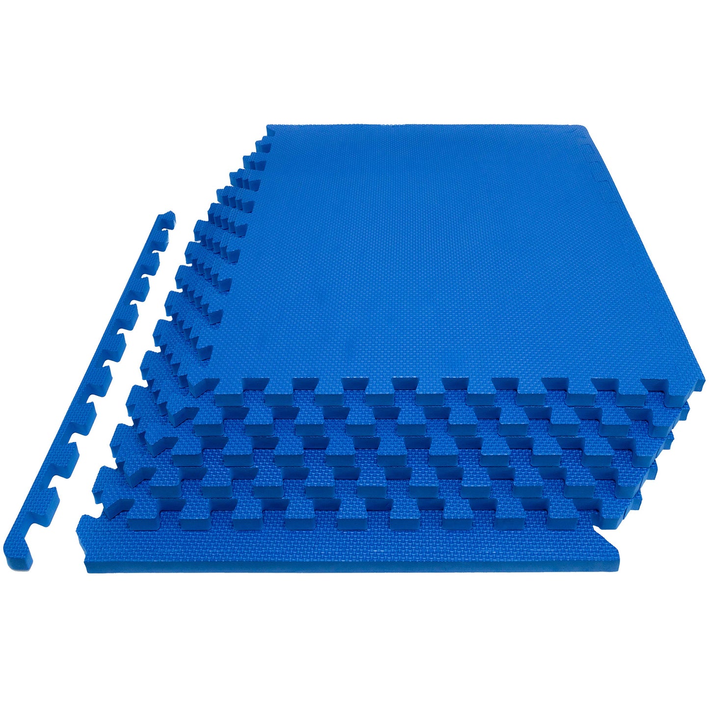 ProsourceFit Extra Thick Puzzle Exercise Mat , EVA Foam Interlocking Tiles for Protective, Cushioned Workout Flooring for Home and Gym Equipment, Blue - 1 inch - 24 Sq Ft - 6 Tiles