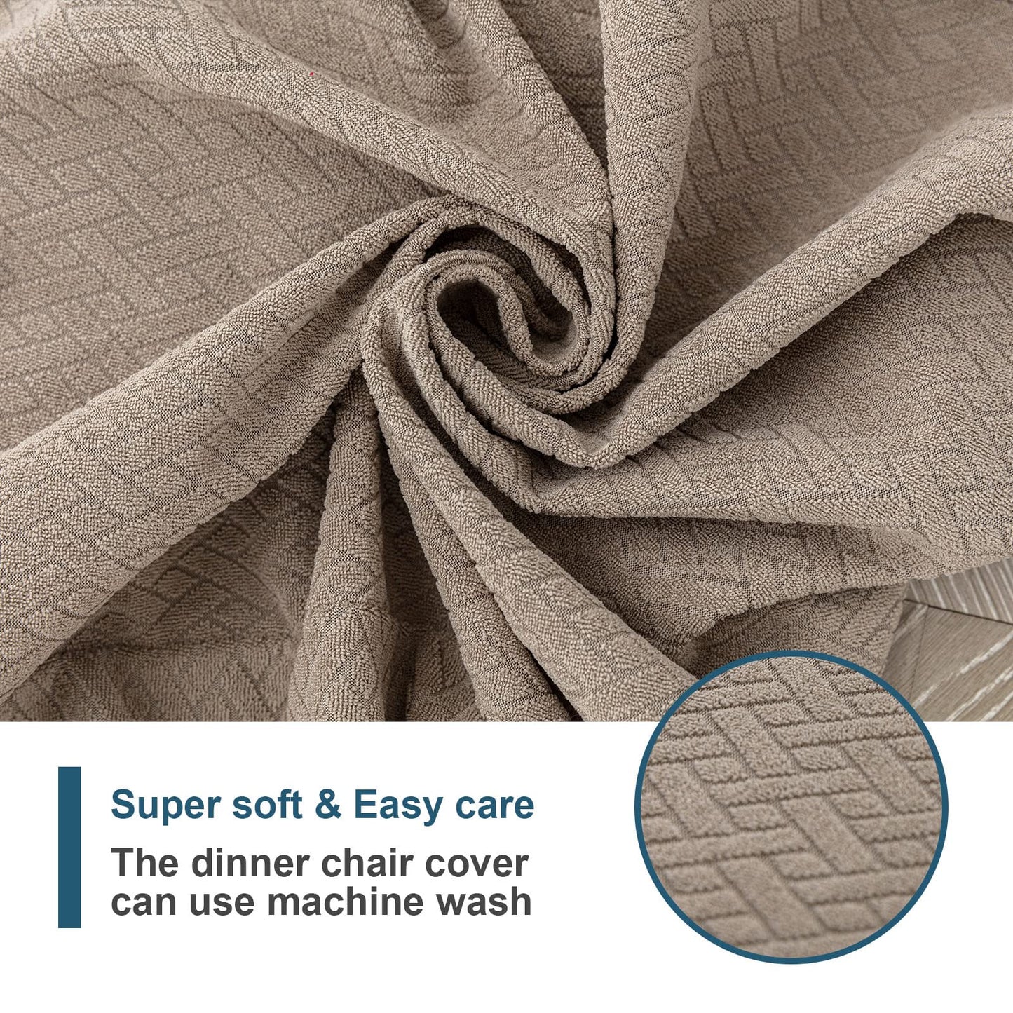 Genina Waterproof Seat Covers for Dining Room Chair Covers Waterproof Dining Chair Covers (4 PCS-Rear-Covered, Taupe)