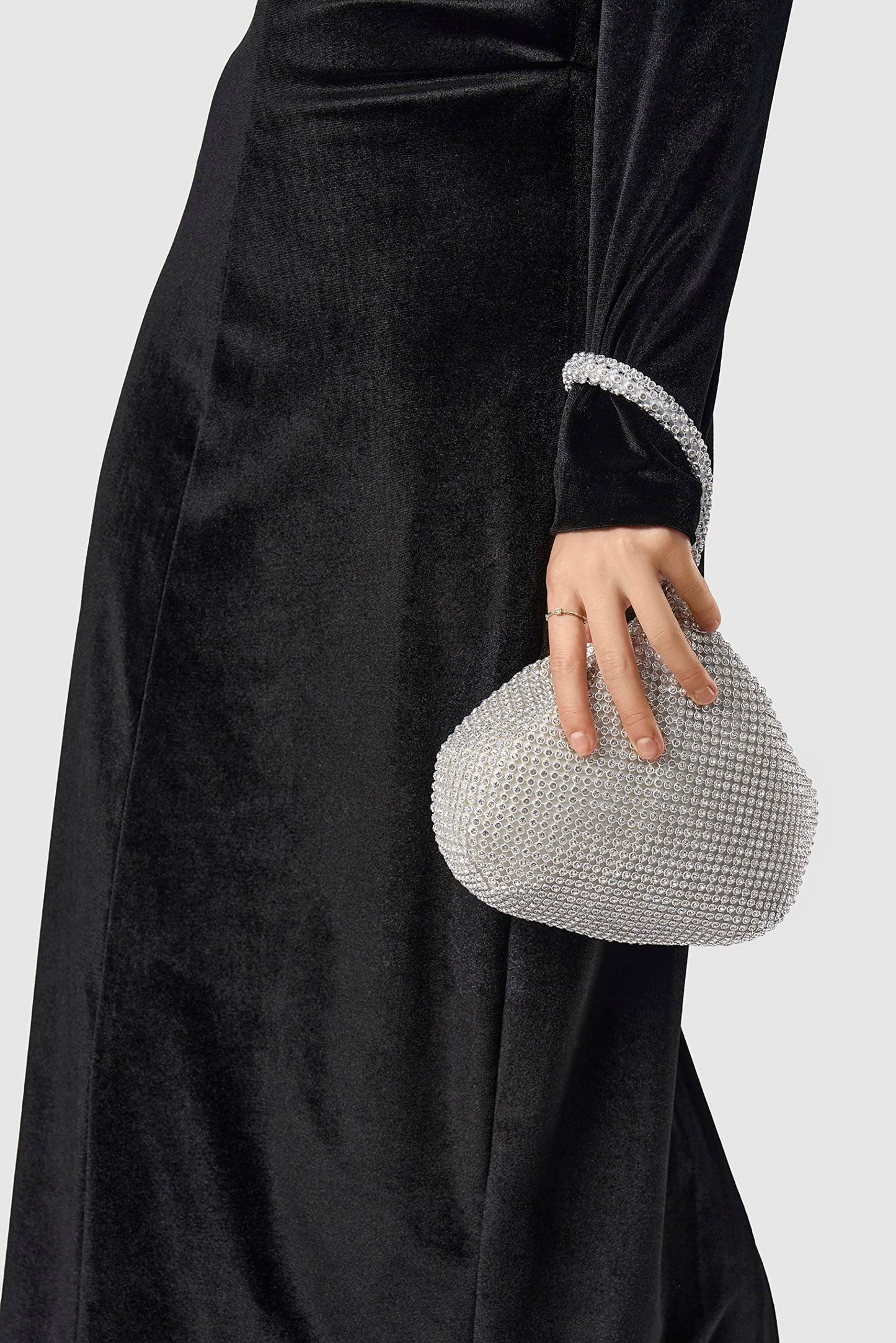 BABEYOND Women's Rhinestone Clutch Evening Bags Sparkly Glitter Triangle Purse for 1920s Party Prom Wedding