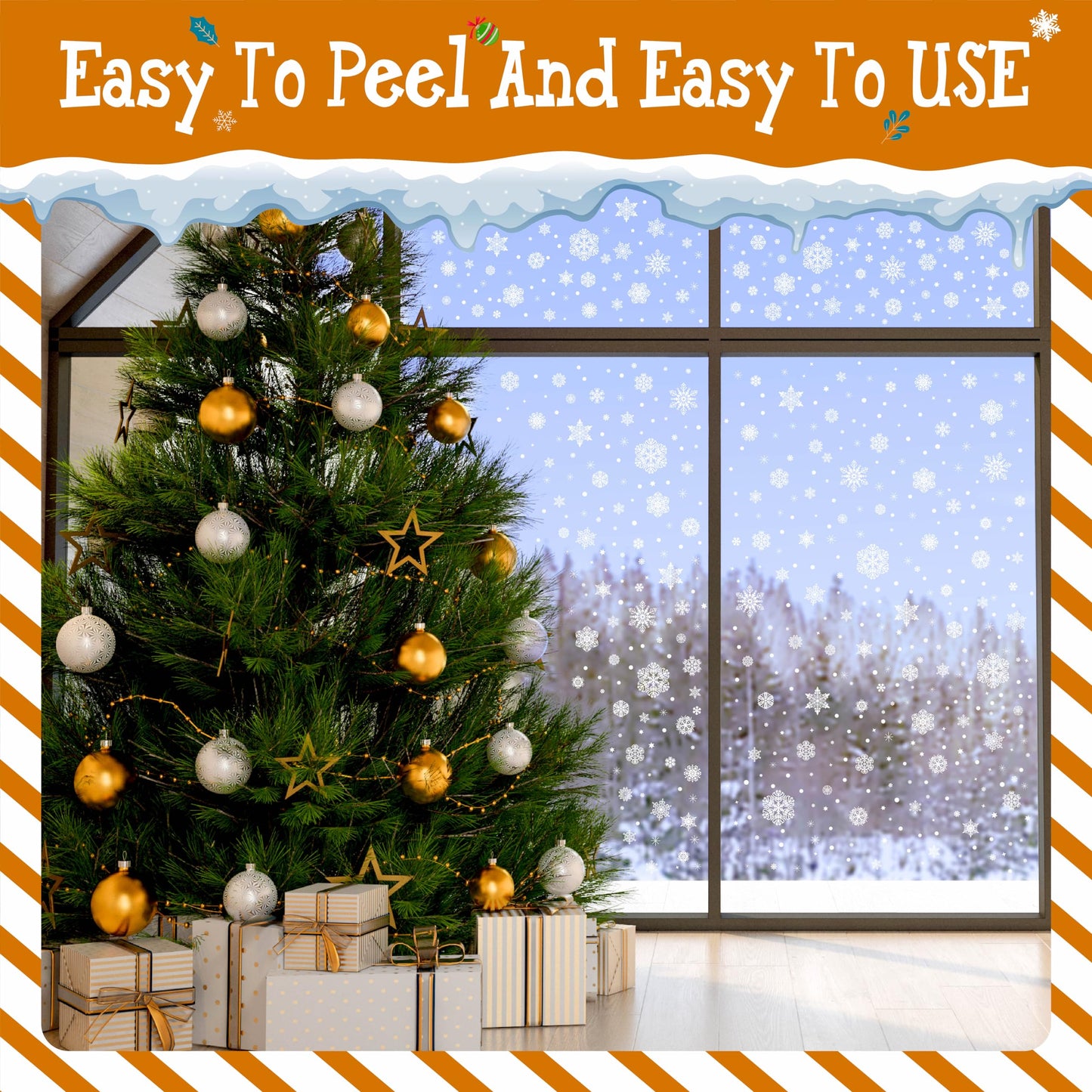 1000+ Double Sided Snowflake Window Clings, 30+ Designs Christmas Static Stickers Window Decoration Xmas Ornaments Reusable Winter Party Supplies New Year Decals for Winter Holiday (10 Sheets)