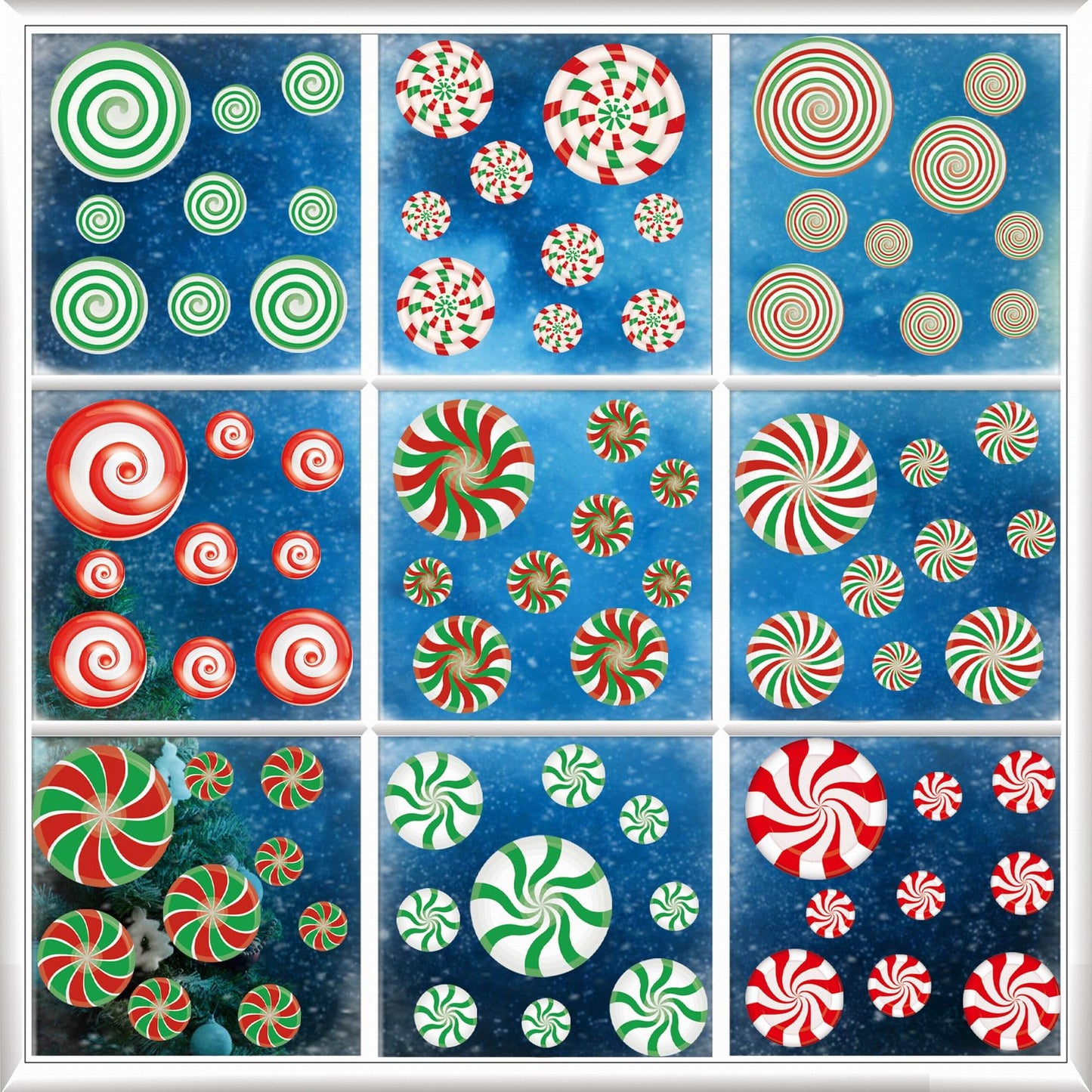 81pcs Christmas Window Clings,9 Sheets Christmas Stickers Double Sided for Home Party Supplies