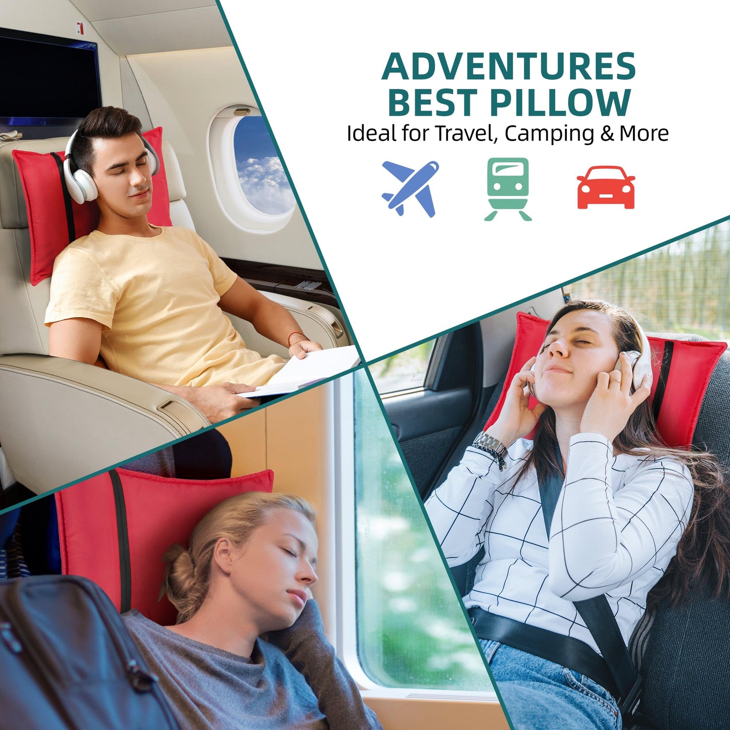 Elan Quest Stuffable Camping Pillow Sack (Large, Red) - 12 x 17 - Camping Essentials for Hiking, Backpacking and Travel Essentials - Sold Empty Bring Your Own Stuffing