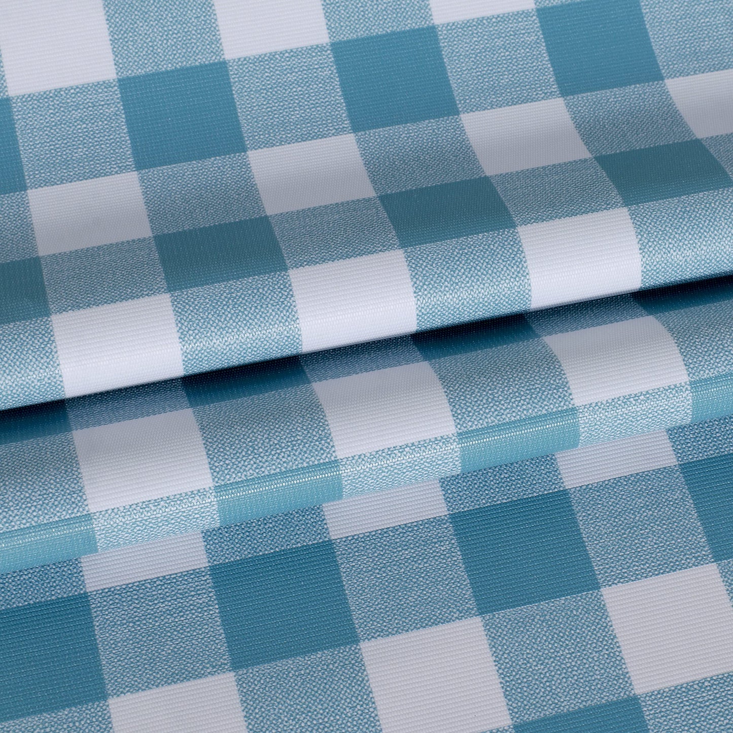 sancua Checkered Vinyl Rectangle Tablecloth, 60 x 102 Inch, 100% Waterproof Oil Proof Spill Proof PVC Table Cloth, Wipe Clean Table Cover for Dining Tables, Buffet Parties, Teal and White