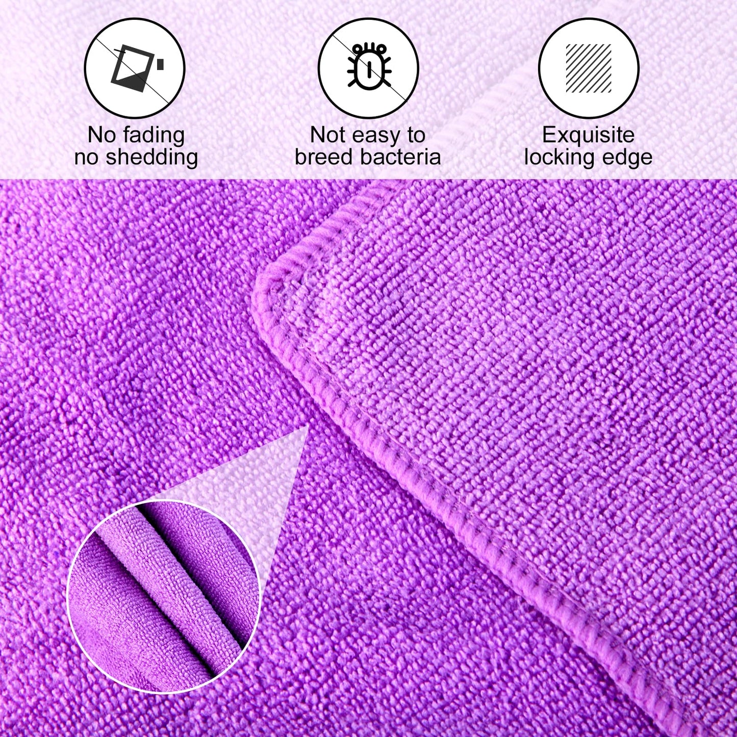 Wmiyafff Microfiber Gym Towels Set for Sports Fitness, Yoga, Workout, Exercise, Tennis, Super Soft and Quick-Drying Gym Towels for Women Men (3 Pack, Grey+Blue+Purple)