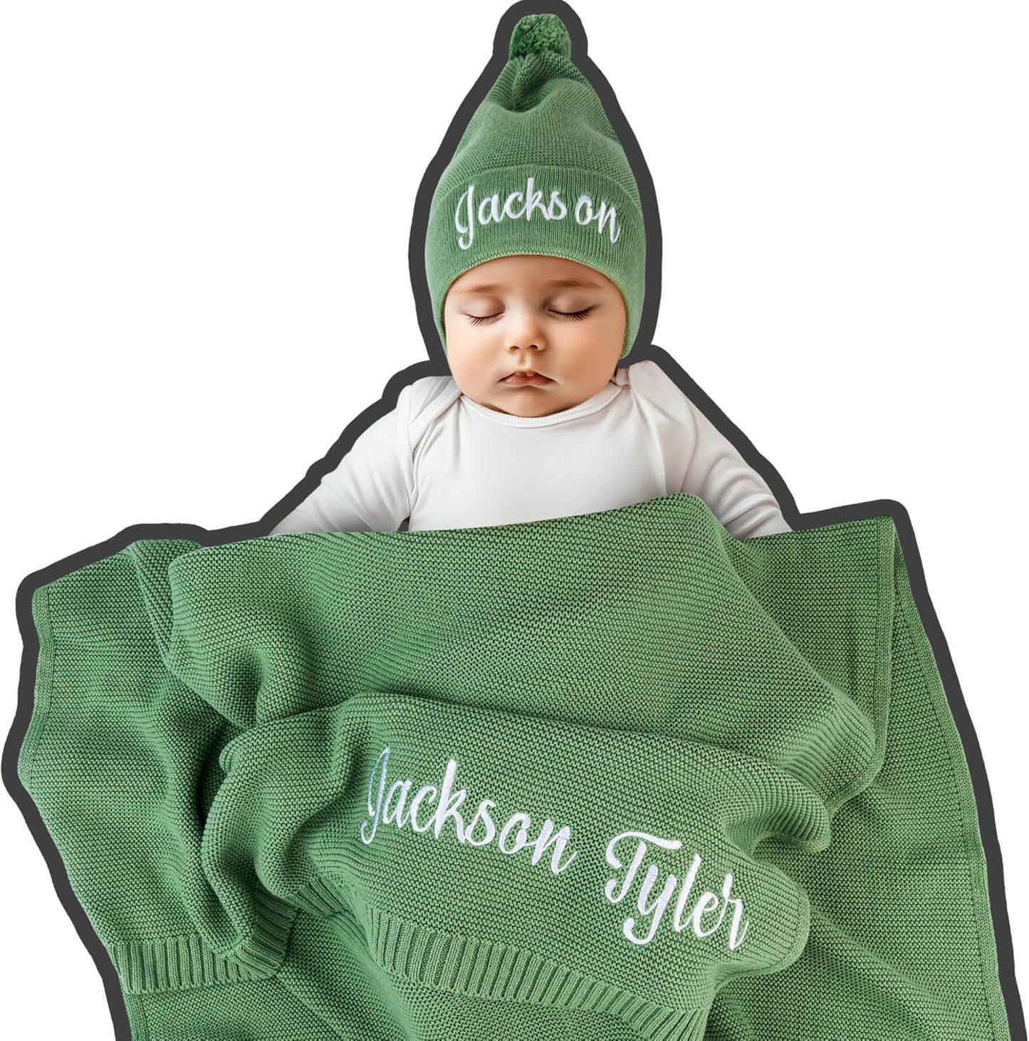 Personalized Baby Blanket, 100% Organic GOTS Certified Cotton, Customized Swaddle Blanket with Name, Receiving Blankets for Boys and Girls, Perfect Custom Gifts for Newborns, Kids and Baby Showers