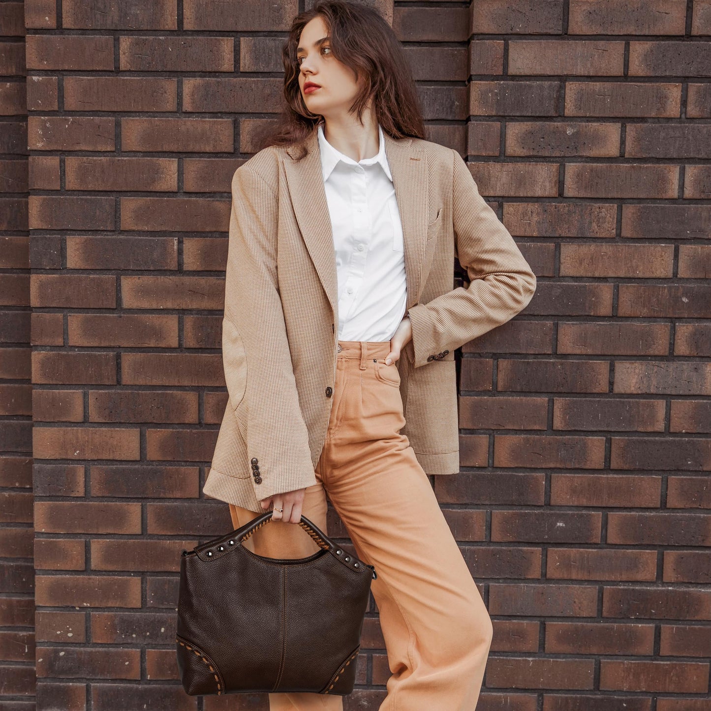 HESHE Leather Purses and Handbags for Women Retro Crossbody Bags Satchel Hobo Purse Ladies Shoulder Bags Cross Body Bag Designer Tote (Black)