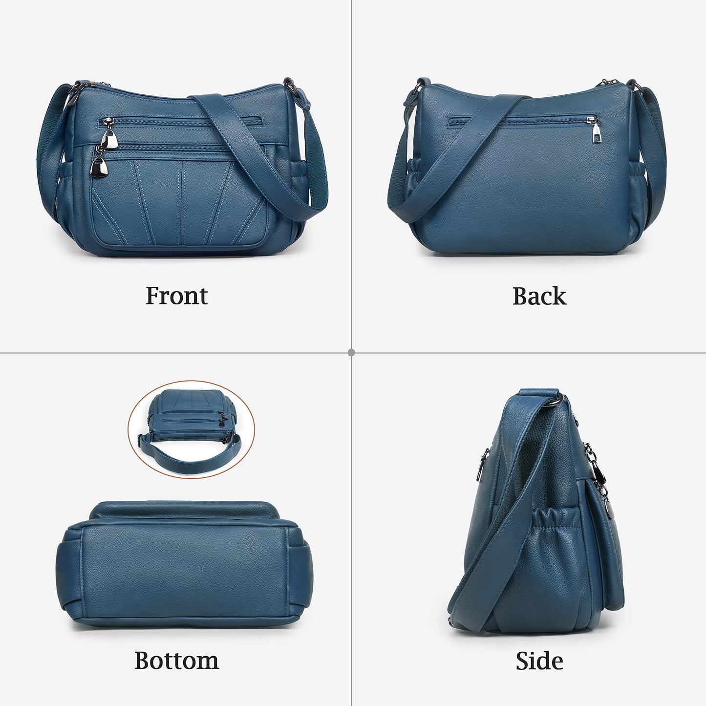 Crossbody Purse for Women Ladies Soft PU Leather Shoulder Bag Medium Roomy Handbag Fashion Tote Top Handle Satchel