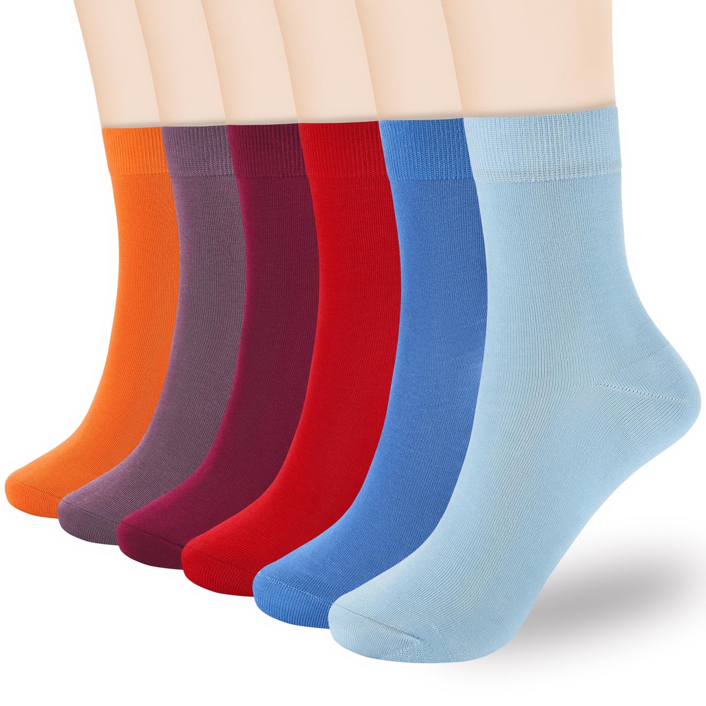 Corlap Women's Thin Cotton Ankle High Crew Socks - 6Pairs Bootie Casual Dress Socks-Gift Box