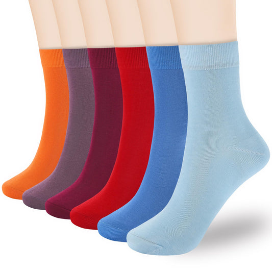 Corlap Women's Thin Cotton Ankle High Crew Socks - 6Pairs Bootie Casual Dress Socks-Gift Box