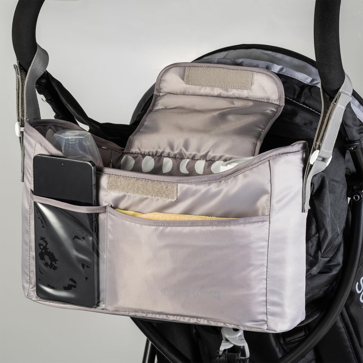 Tiny Twinkle Universal Stroller Organizer with Adjustable Strap - Waterproof Stroller Caddy Fits Baby Jogger, Nuna, Graco, Donna and Bugaboo Strollers (Luna）