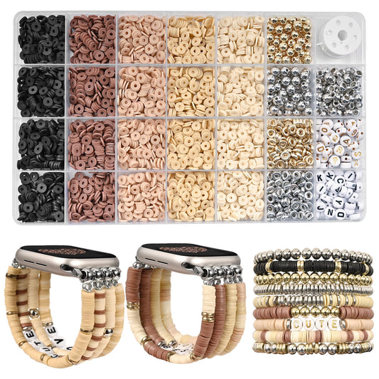 Laband DIY Beaded Bracelet Compatible with Apple Watch Band 38/40/41/42/44/45/46/49mm, Elastic Stretchy Handmade Cute Straps Replacement for iWatch Series 10 9 8 7 6 5 4 3 2 1 SE Ultra 1/2 Women Men
