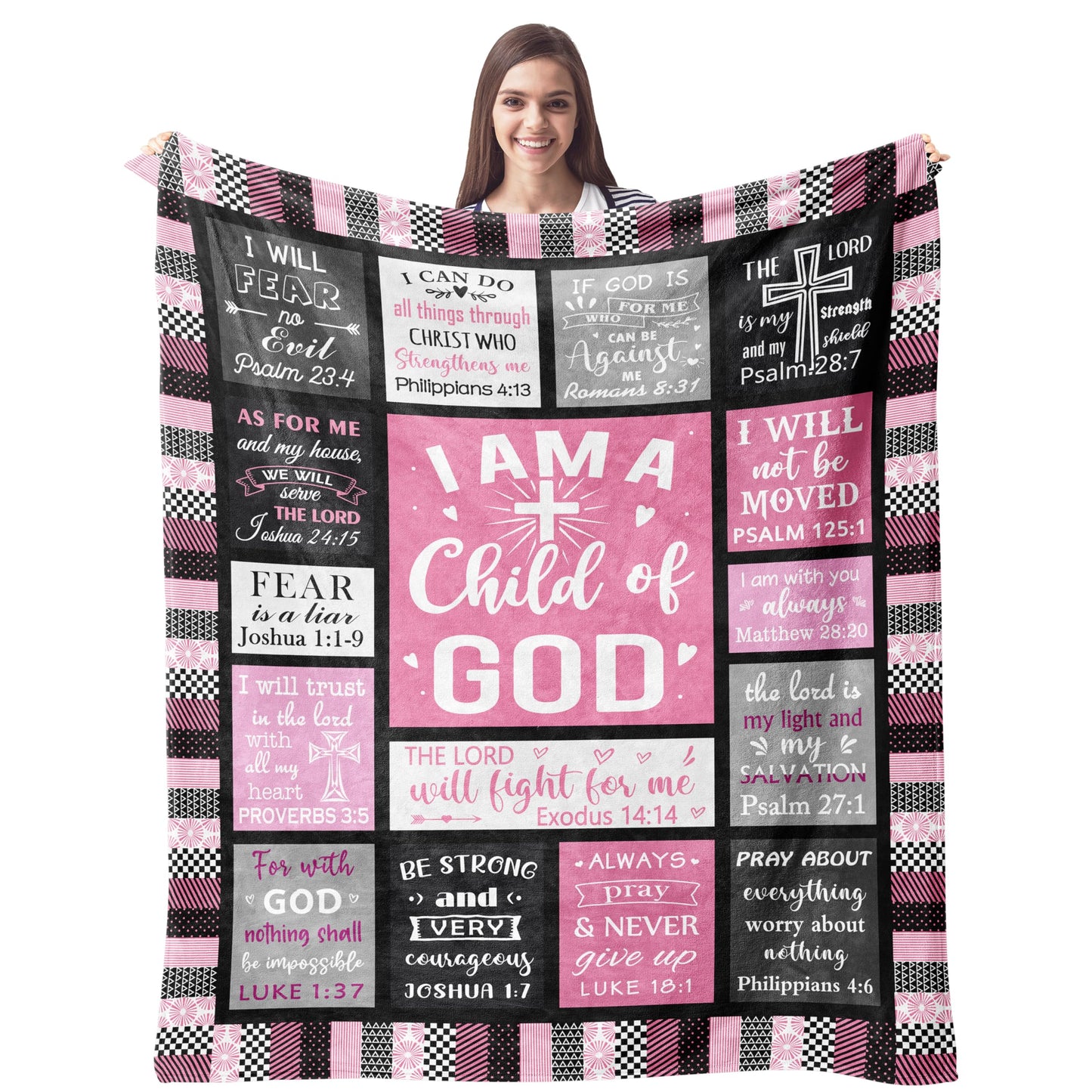 CUJUYO Christian Gifts for Men Women Blanket 50"x40" - Inspirational Religious Catholic Spiritual Present - Christmas Birthday Baptism Confirmation Gifts for Boys