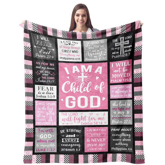 CUJUYO Christian Gifts for Men Women Blanket 50"x40" - Inspirational Religious Catholic Spiritual Present - Christmas Birthday Baptism Confirmation Gifts for Boys