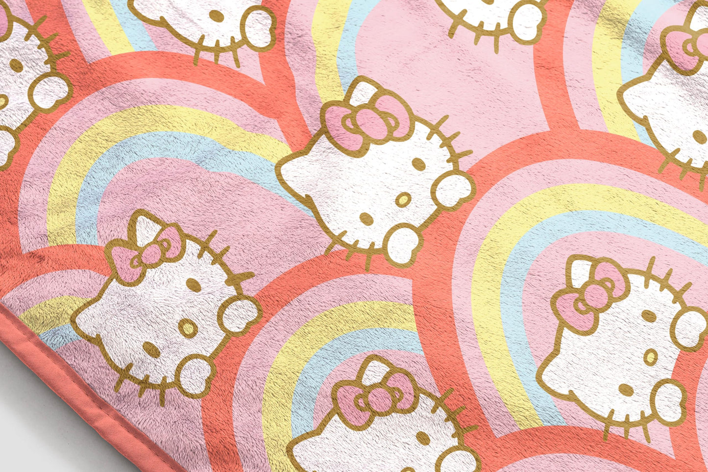 Jay Franco Hello Kitty Rainbow Plush Throw Blanket - Measures 46 x 60 Inches - Super Soft Lightweight Fleece Bedding