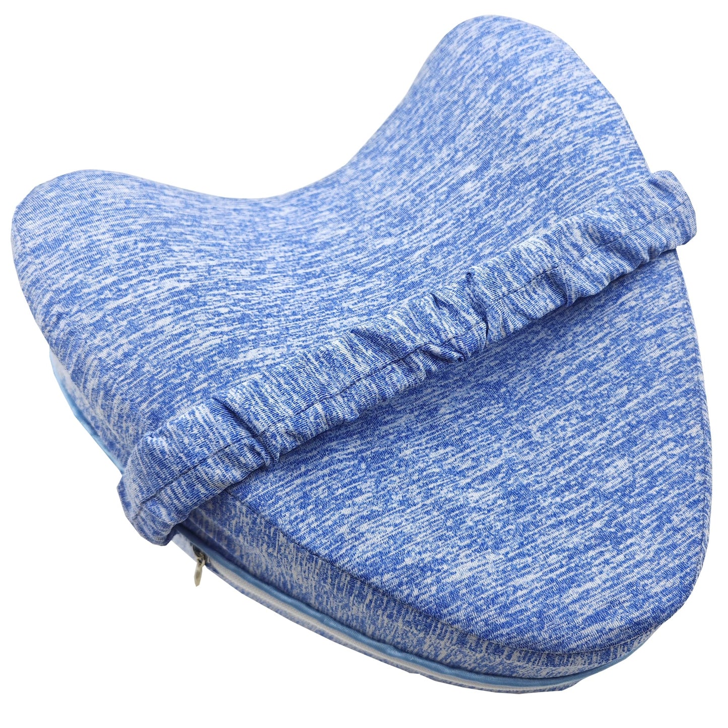 LeoTube Knee Pillow Cover with Elastic Strap for Contour Legacy Leg & Knee Foam Support Pillow, Compatible with Knee Pillow for Side Sleepers-Cover ONLY(Blue)