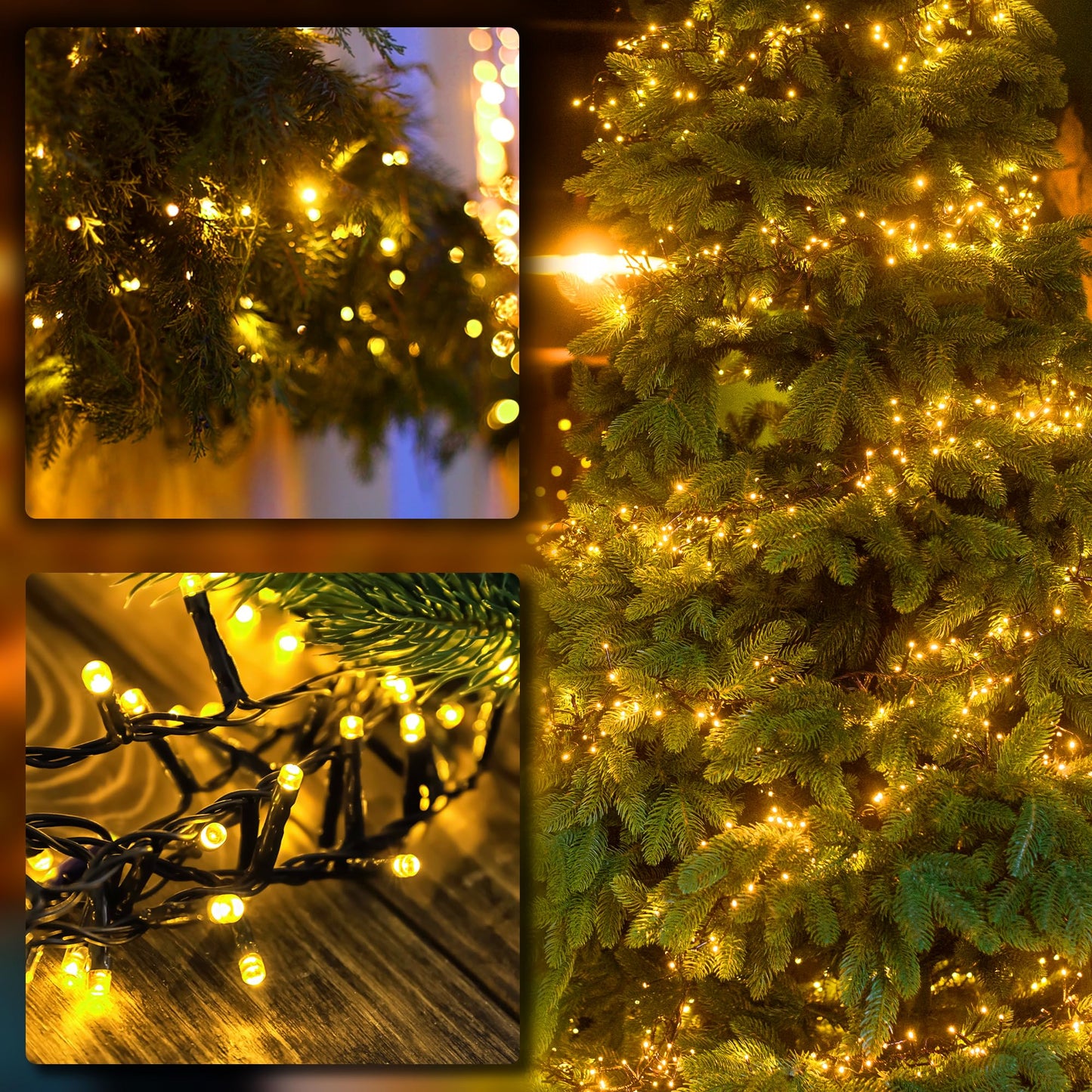 Selarlyt 2 Pack Solar String Lights for Outside, 72FT 200 LED Solar Christmas Lights Outdoor with 8 Lighting Modes, IP65 Waterproof Solar String Lights Outdoor for Garden Party Tree Decor,Warm White