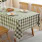 JIALE Spring Checkered Table Cloth Rectangle Cotton Linen Fabric Gingham Tablecloth with Tassel Washable Wrinkle Free Buffalo Plaid Table Cover for Picnic Kitchen Dining, Green, 55x75''