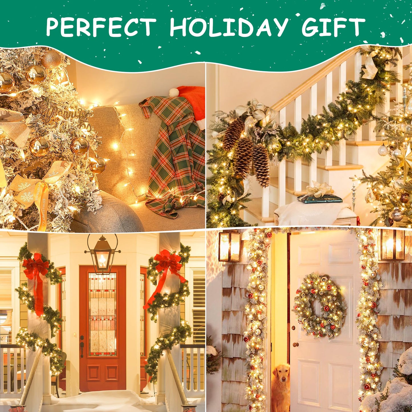 HEYFUNi Clear Christmas Lights Set,50 Count 13Feet Incandescent Bulb Mini String Lights for Christmas Tree Holiday Garland Party Weeding Xma Home Indoor&Outdoor Decorations,White Wire