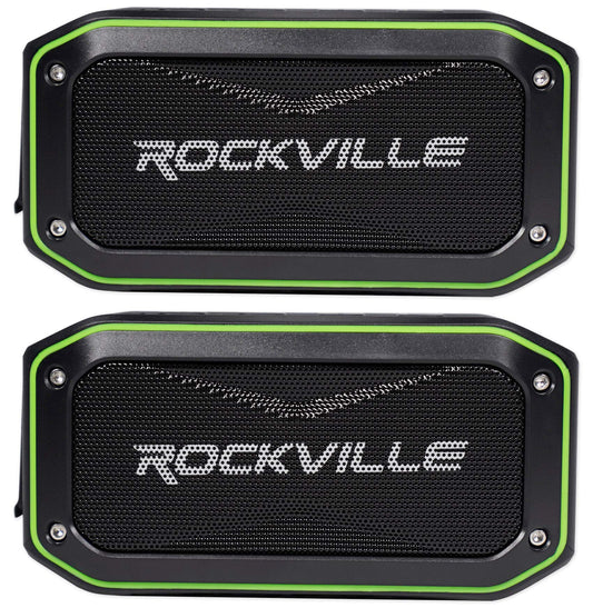 Rockville (2) Rock Anywhere Waterproof Portable Bluetooth Speakers+TWS Linking