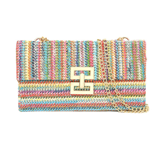 Oriamour Straw Purse Clutch Purse For Women Boho Crossbody Bags for Women Raffia Straw Bag Woven Beach Handbag For Summer (Multi-Color)