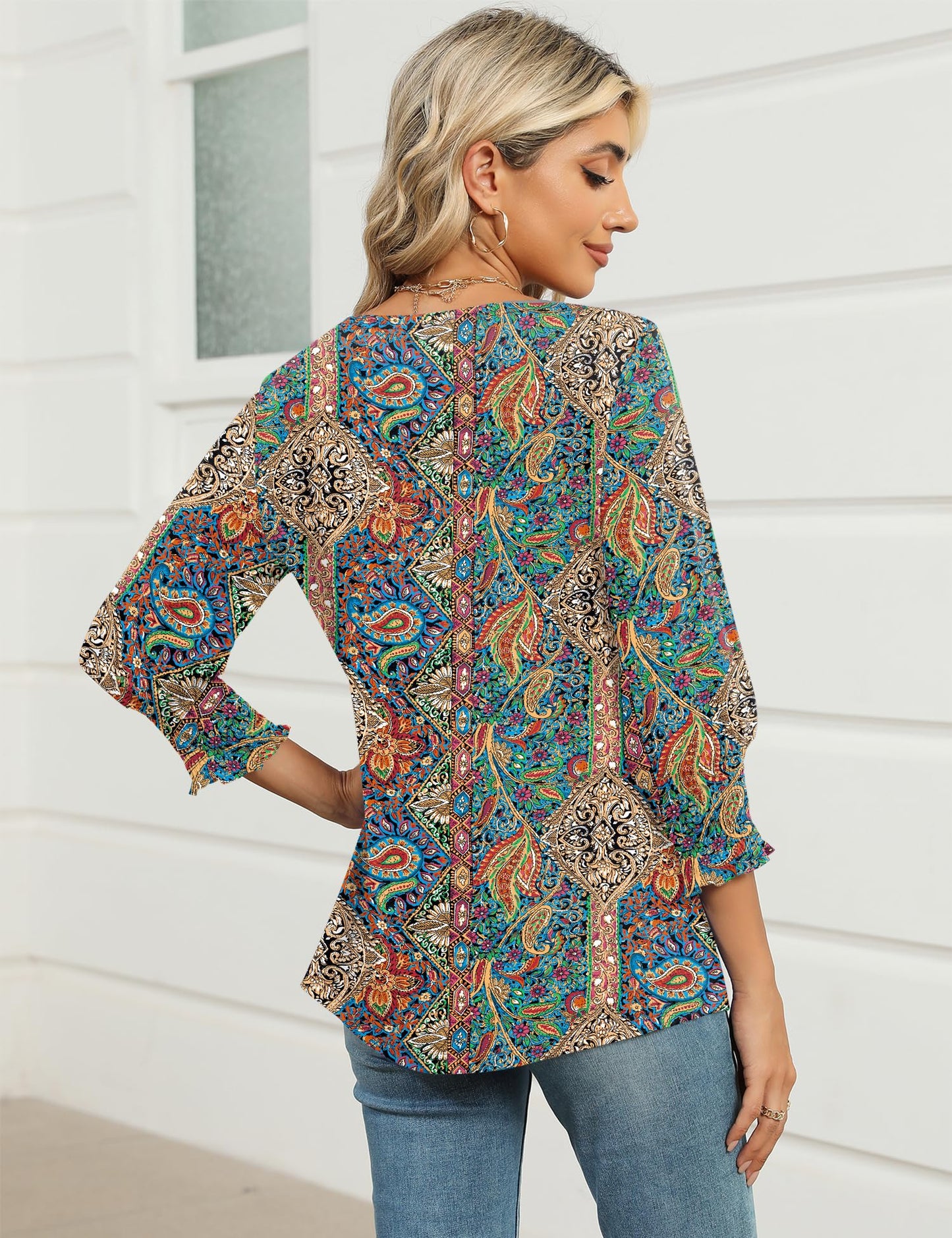 IECCP Spring Clothes for Women Women's 3/4 Sleeve Summer Tops for Women 2025 Womens Summer Tops 2025