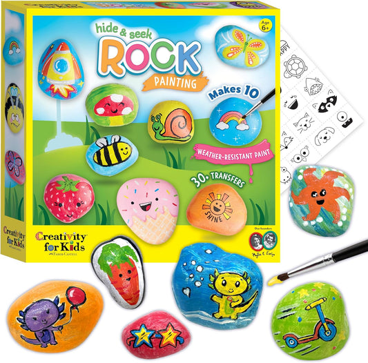 Creativity For Kids Rock Painting Kit - Hide and Seek Rock Kit, Arts and Crafts for Kids, Gifts for Kids (Ages 6+)
