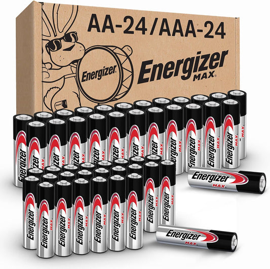 Energizer AA and AAA Batteries, 48 Count, Combo Pack Contains 24 Max Double A and 24 Max Triple A Batteries