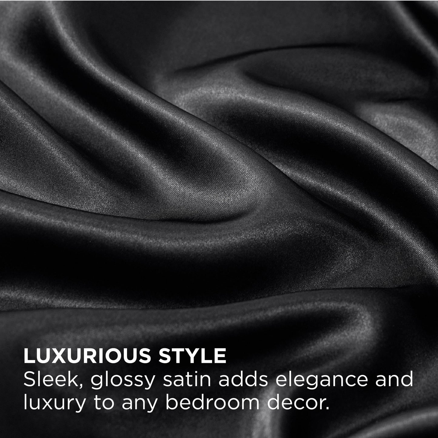 Bedsure Satin Fitted Sheet Only Twin Size - Black Silk Bed Sheet, Luxury & Ultra Soft, Non-Fading & Wrinkle Free, Good for Skin (Black, 39x75+15 Inches, 1 Piece, No Pillowcases)