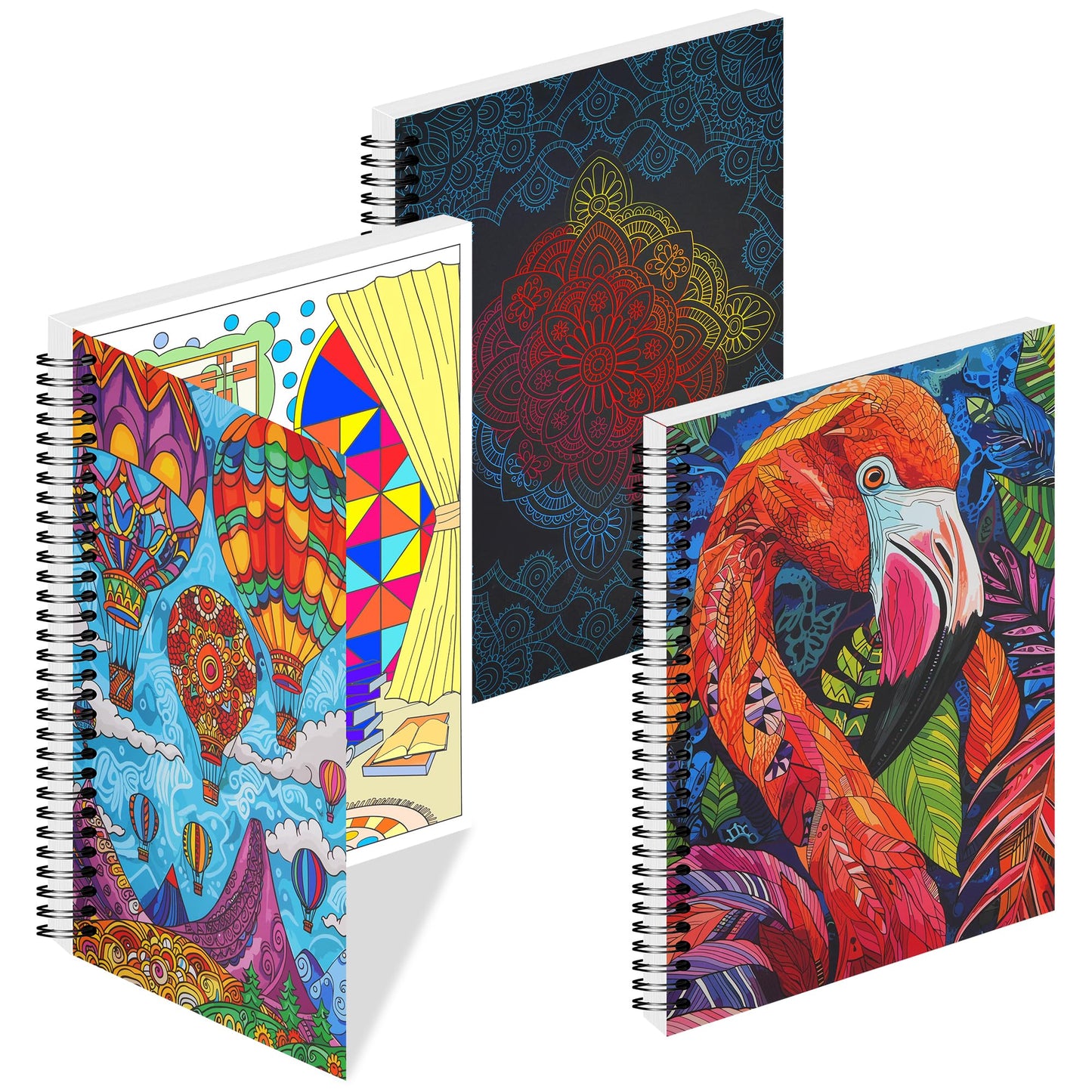 DreamWhirl Adult Coloring Books:Set of 3 Relaxing Adult Coloring Book with Animals, Flowers and Mandalas| Coloring Books for Adult to Relieve Anxiety