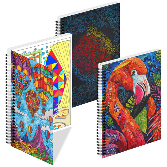 DreamWhirl Adult Coloring Books:Set of 3 Relaxing Adult Coloring Book with Animals, Flowers and Mandalas| Coloring Books for Adult to Relieve Anxiety