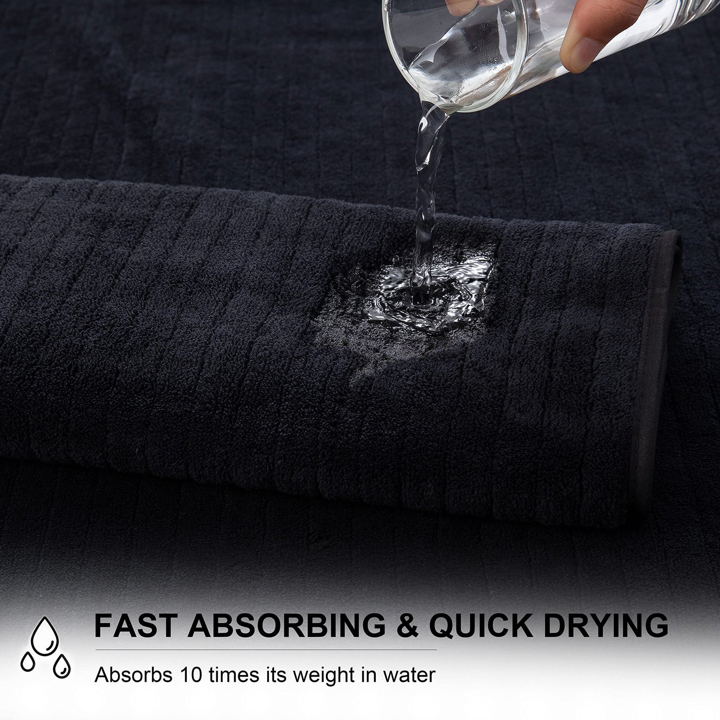 Mistyrose 4 Pack Oversized Bath Towels Set, Black 35"x70" Extra Large Towel Microfiber Soft XL Bath Sheet Super Absorbent Bathroom Towels Set Quick Dry Plus Size Shower Towels for Family Hotel Dorm