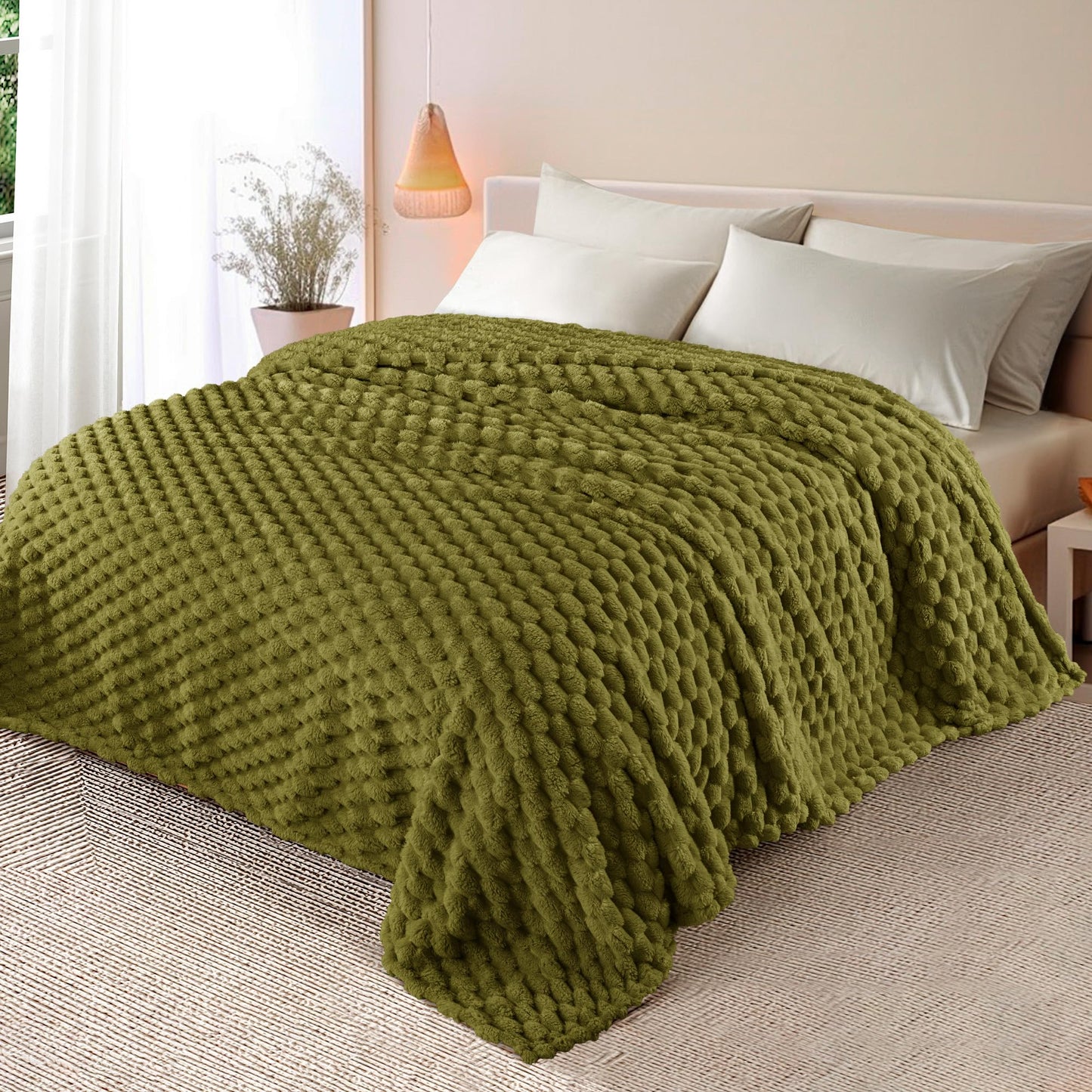 Whale Flotilla Throw Blanket for Couch with Jacquard Pattern, Fuzzy Soft Cozy Exquisite Blankets for All Season, Warm and Fluffy, 50x60 Inch, Lilac